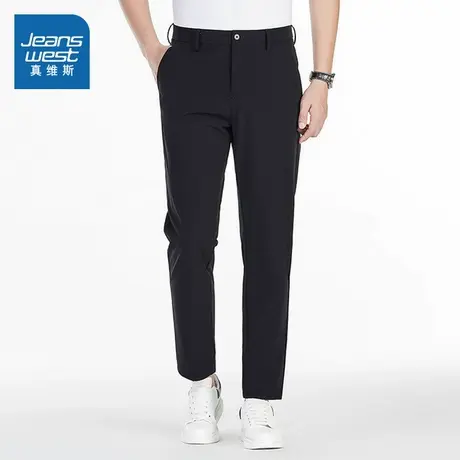 VF真维斯男装2025夏季新款潮牌时尚百搭净色商务休闲直筒长裤爸爸商品大图