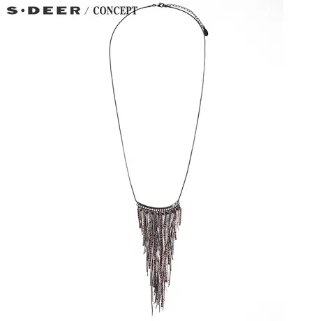 s.deer【新品】圣迪奥优雅流苏垂坠装饰项链S17184371图片