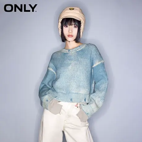 ONLY奥莱夏季时尚破洞设计扎染宽松毛衣针织衫女商品大图