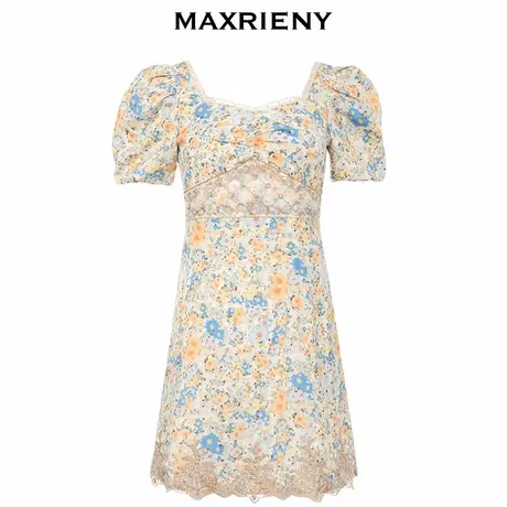 【奥莱】MAXRIENY春季法式油画碎花连衣裙女夏设计感小众气质温柔商品大图