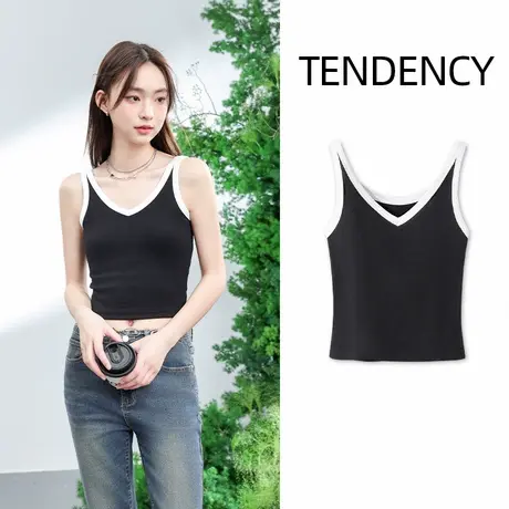 KWV真维斯吊带背心夏女外穿2025新款修身无袖上衣女高级感内搭商品大图