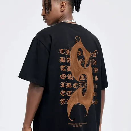 木村三社SANSYAS  美式字母logo印花夏季宽松短袖T恤商品大图