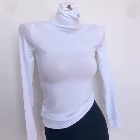 2020秋冬性感紧身弹力显胸上衣柔软亲肤高领打底衫贴身内搭T恤女商品大图