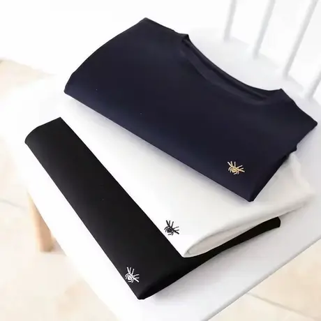 2025夏季新款男士短袖冰丝T恤刺绣小蜜蜂半袖痞帅百搭体恤上衣潮图片