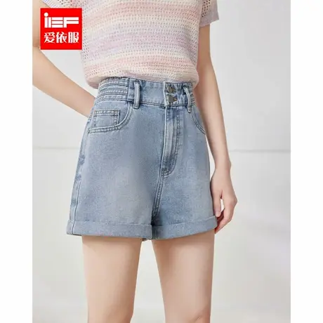 IEF/爱依服【DNA系列】2025夏季新款韩系风简约通勤百搭牛仔短裤商品大图