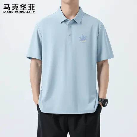 马克华菲POLO衫男短袖t恤夏季透气宽松潮流百搭翻领男装上衣服薄X商品大图