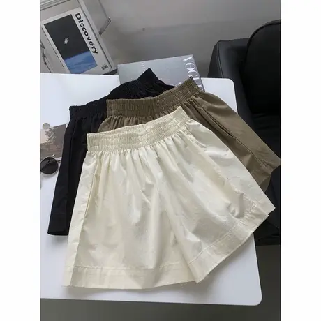 美式港风chic休闲阔腿短裤女夏季韩版百搭宽松高腰运动工装裤潮图片