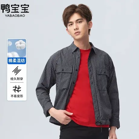 YBB/鸭宝宝格子长袖衬衫品牌图片