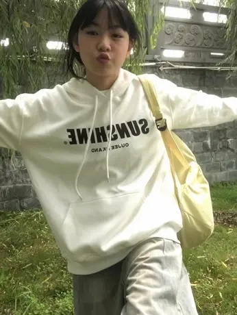 美式hiphop卫衣女2024春秋宽松韩系高级感慵懒风连帽薄款潮牌外套商品大图