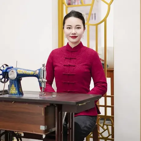 筠雅冬季新款加厚保暖复古唐装上衣旗袍棉衣棉服新中式女装24K001商品大图