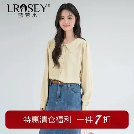 【灯笼袖雪纺衫】蓝若水大码女装胖mm秋季新品气质减龄娃娃领衬衫商品大图