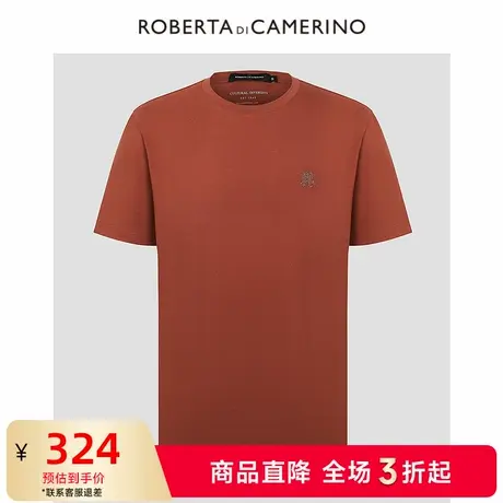[棉]ROBERTA诺贝达男装男士短袖POLO衫2025夏季新款圆领短袖T恤男商品大图