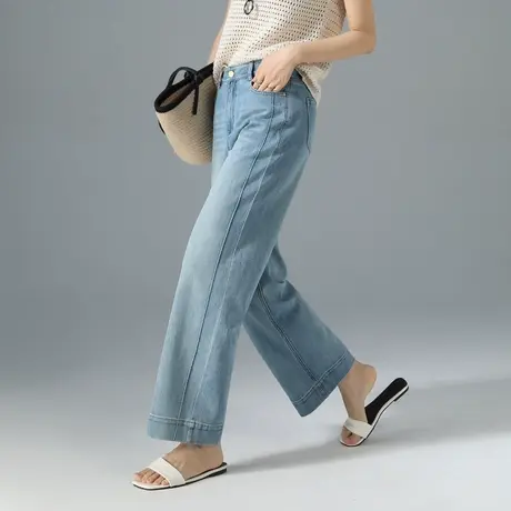 九分直筒牛仔裤女2025新款夏季薄款小个子裤子显瘦高腰窄版阔腿裤商品大图