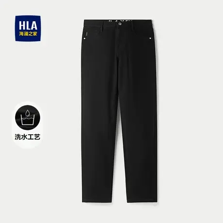 HLA/海澜之家国民臻品弹力牛仔九分裤25秋新款时尚印花锥形裤子男商品大图
