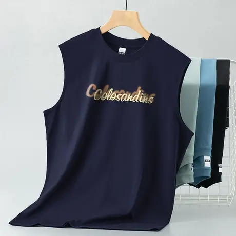 液氨丝光棉冰丝背心男夏季速干凉感运动健身坎肩篮球无袖t恤潮流商品大图