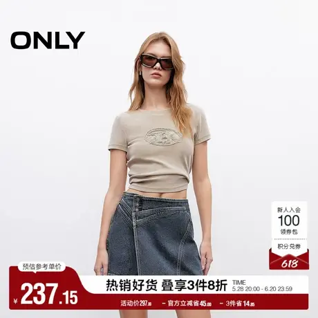 ONLY2025夏季新款辣妹风做旧水洗显瘦高腰裙裤A字短裤牛仔裤女商品大图