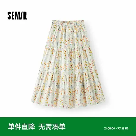 森马半身裙女油画风碎花蛋糕裙多巴胺2025夏新款甜美A字长裙浪漫商品大图