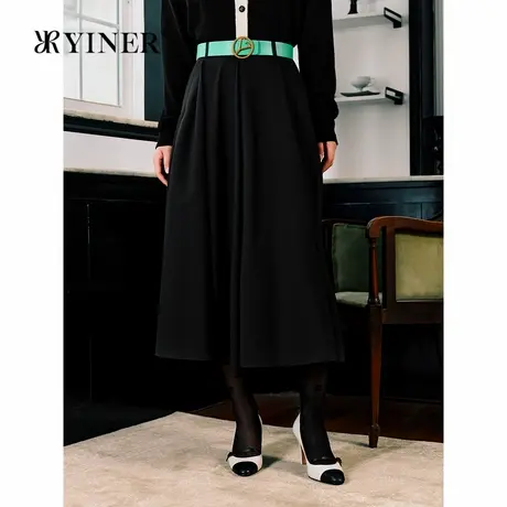 【丝光美丽诺羊毛】YINER音儿秋季法式圆舞伞裙半身裙商品大图