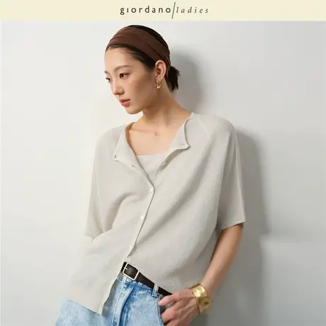 [两件套]GL2025夏季新款圆领蝙蝠袖针织开衫女装针织背心02355055商品大图