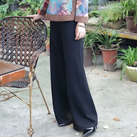 筠雅中国风棉裤加厚保暖中式棉服女款冬季加棉复古百搭中式裤子商品大图