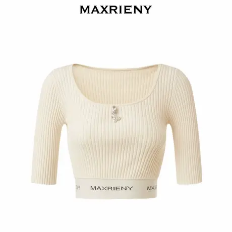 【奥莱】MAXRIENY套头针织上衣秋复古超短裤毛衫修身商品大图