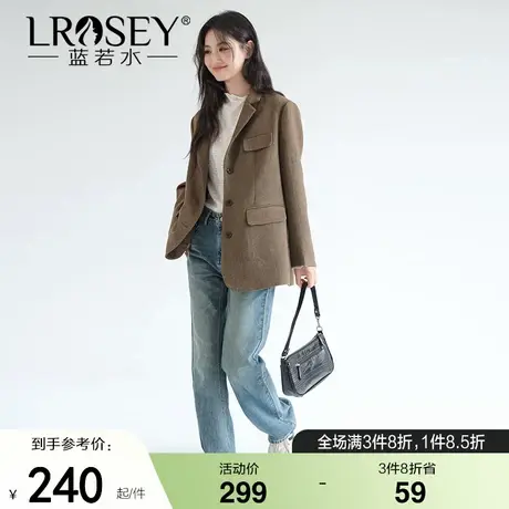 【美拉德羊毛呢西装】蓝若水大码2025新款秋装通勤高级感外套西服图片