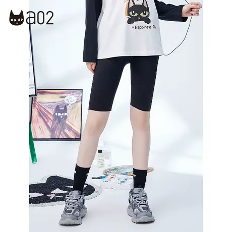 a02打底裤女2025秋季新款紧身裤修身瑜伽裤骑行裤百搭运动打底裤商品大图