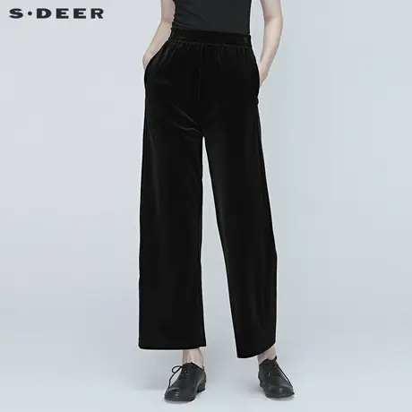 sdeer圣迪奥女装时尚松紧阔腿长裤S20380808图片