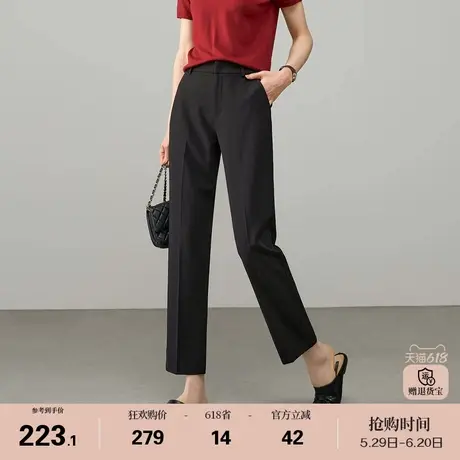 娅丽达九分直筒裤女夏季休闲裤子2025新款西裤通勤女裤显瘦西装裤商品大图