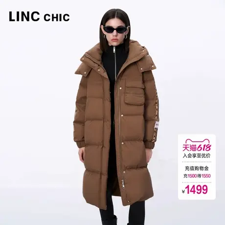 LINC金羽杰羽绒服女款2024新款学院感长款面包羽绒服女Y24808312商品大图