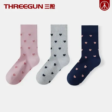 THREEGUN/三枪女士高筒袜子中厚精梳棉长筒冬季棉袜透气吸汗防臭商品大图