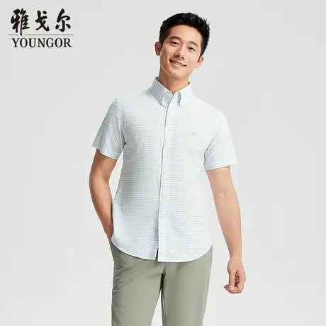 【商场同款】雅戈尔男士短袖衬衫夏季新款官方商务休闲短袖衬衫男商品大图