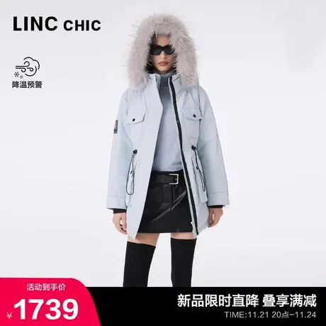 LINCCHIC金羽杰中长款羽绒服女冬季2023新款机能大毛领派克服3281图片