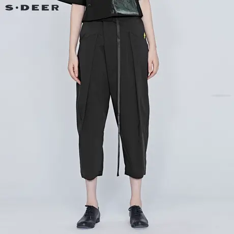 sdeer圣迪奥夏季立体搭片萝卜裤女S20280838图片