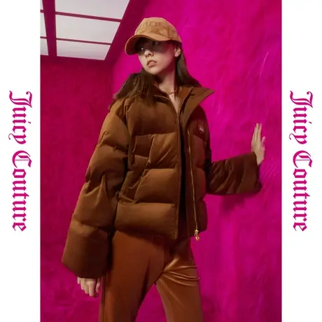 Juicy Couture橘滋春夏新款上衣女落日融金刺绣丝绒外套羽绒服商品大图
