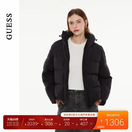 GUESS女士通勤百搭纯色立领鹅绒羽绒服-W4PL4FW55R0商品大图
