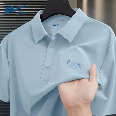 回力蓝色男士polo衫短袖翻领夏季速干男生上衣商务休闲爸爸t恤男D商品大图
