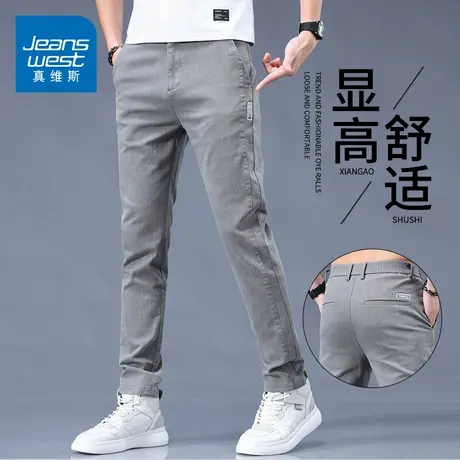 KZH真维斯时尚休闲裤男夏季新款修身直筒裤痞帅商务潮流运动长裤商品大图