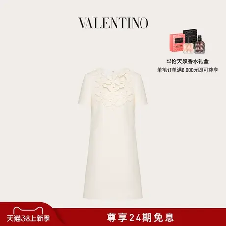 【新品】华伦天奴VALENTINO女士CREPE COUTURE立体堆花工艺连衣裙图片