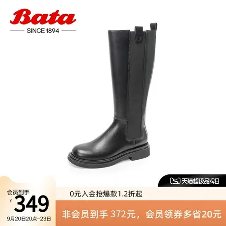 Bata厚底机车骑士靴女鞋冬新款百搭网红长筒高靴YW501DG1商品大图