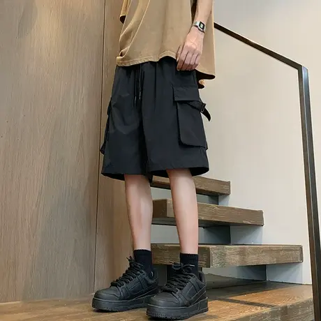 美式纯色大口袋工装短裤男夏季新款宽松运动休闲潮牌百搭五分裤子商品大图