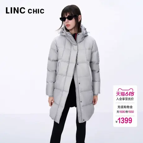 LINC金羽杰女士羽绒服冬季2024新款都市机能中长款羽绒服女3234Y商品大图