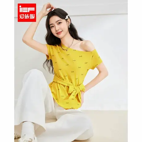 IEF/爱依服T恤2025夏季新款美式甜酷个性辣妹气质露肩百搭上衣商品大图
