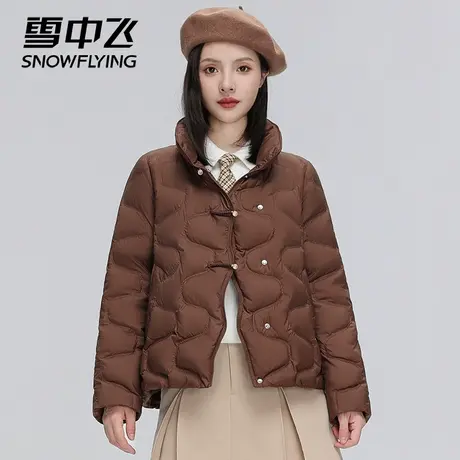 雪中飞轻薄羽绒服女短款2023秋季新款轻便国风设计感百搭立领外套商品大图