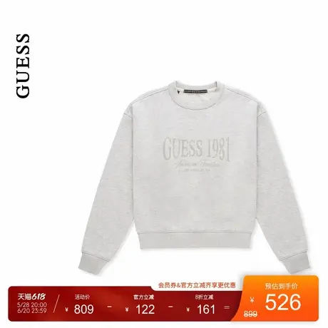 GUESS25年新款春季女士简约款通勤百搭经典落肩袖卫衣-MP1K7442商品大图