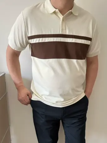 DAEVU夏季大码男装拼色潮胖子加肥加大休闲男士短袖翻领t恤polo衫商品大图