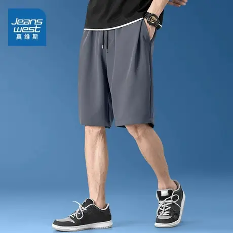 JR真维斯短裤男士夏季薄款外穿宽松篮球裤子透气五分休闲运动裤衩商品大图