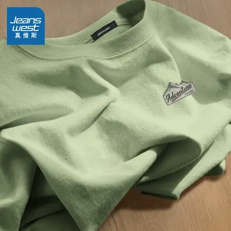 NN真维斯打底衫男款纯棉春秋2025新款青少年休闲百搭圆领长袖t恤商品大图