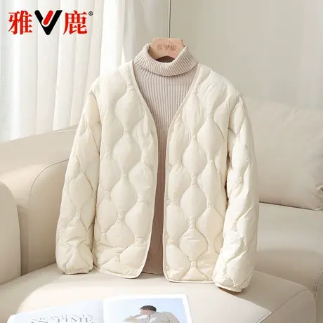 雅鹿2024新款轻薄羽绒服女内胆秋冬保暖短款修身小个子马甲外套超商品大图