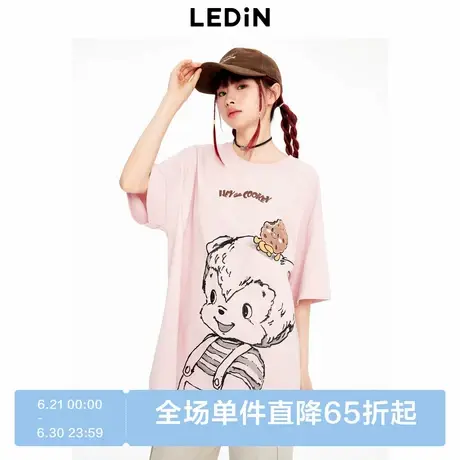 【Cookey联名】乐町2024秋季新款大图熊线稿T恤商场同款C2CNE3380图片